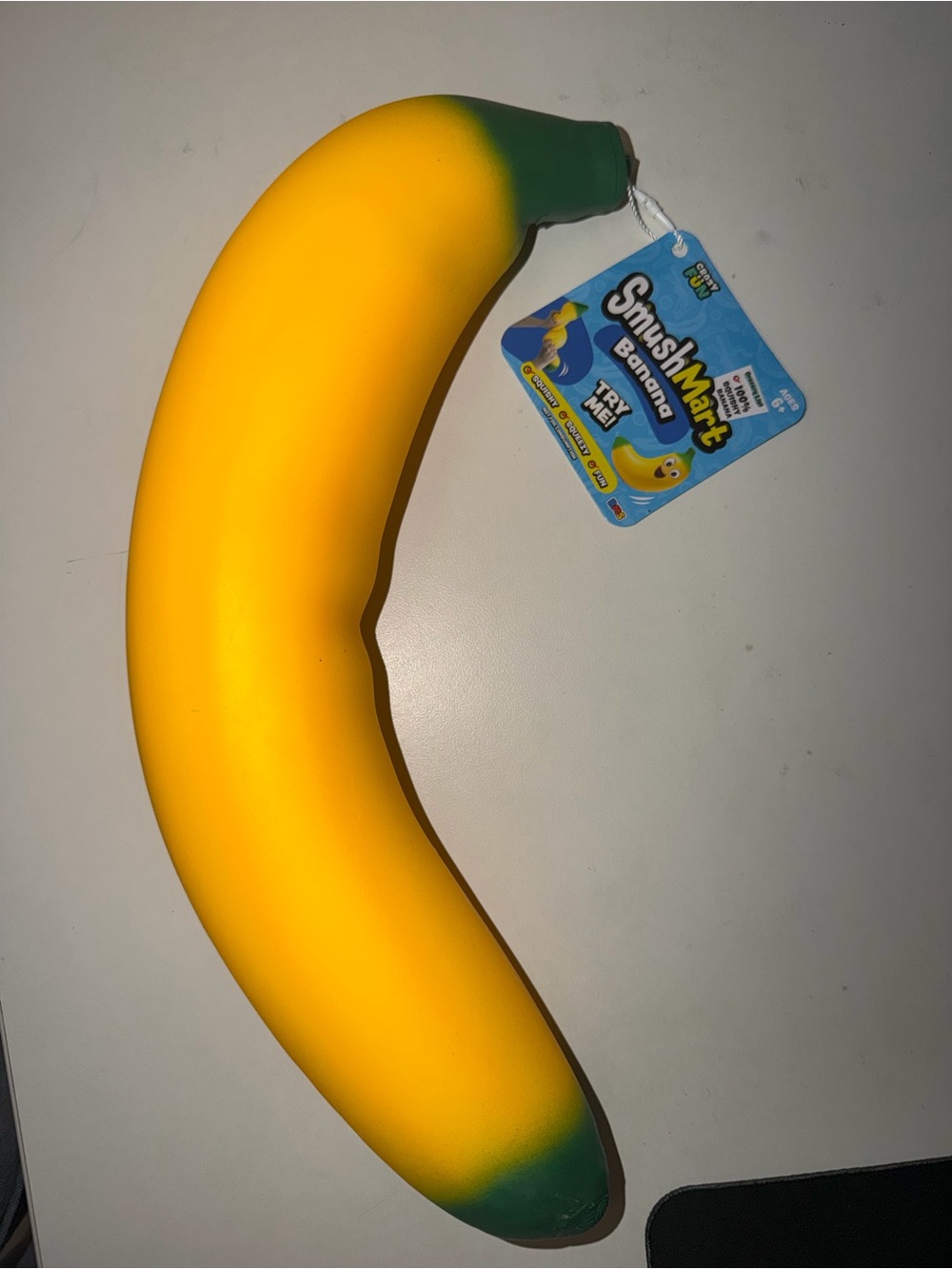 RMS Beauty Squishy Banana Toy – Bright Yellow with Green Tips